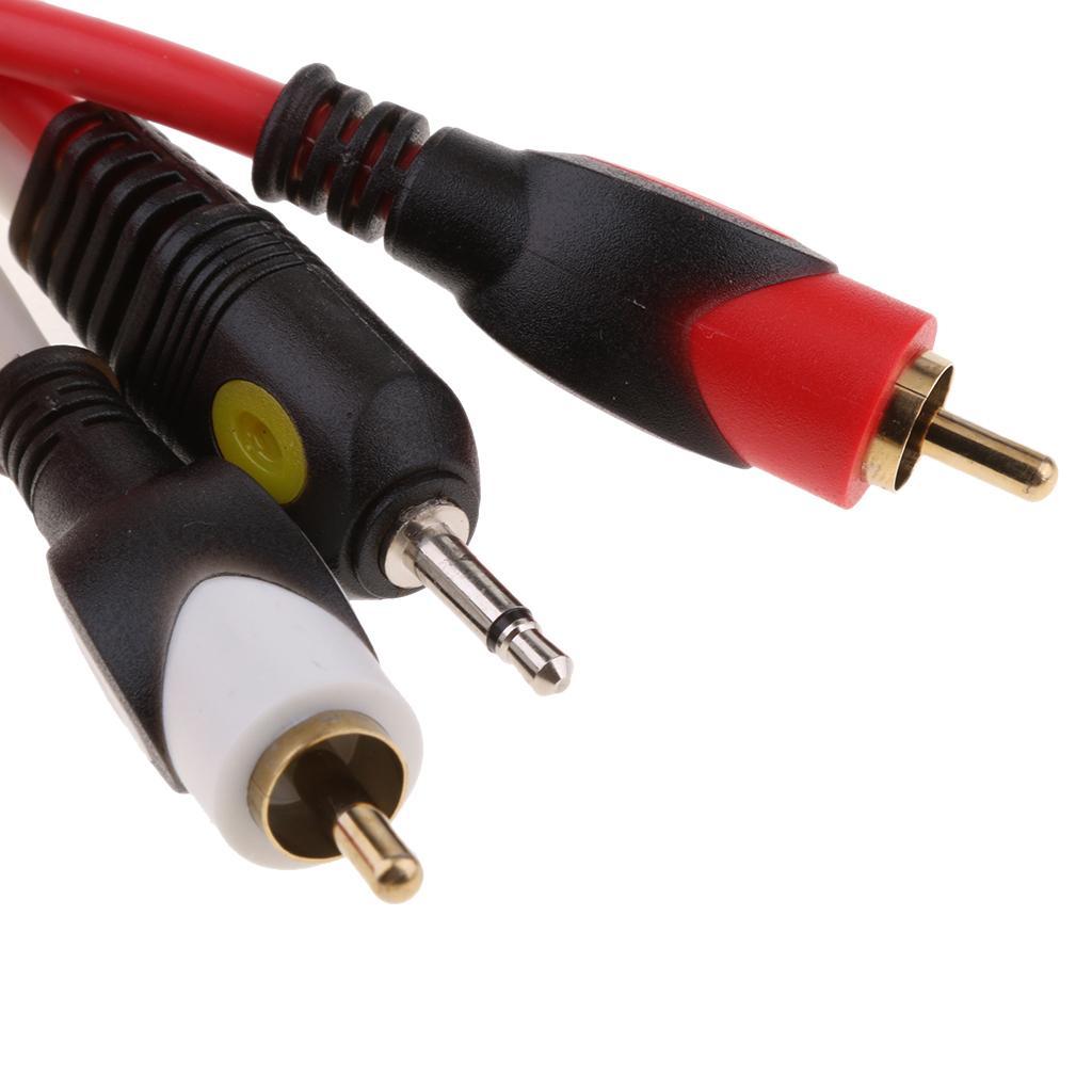 RCA Cable Dual Shielded 3.5mm Male To 2RCA Male Stereo Audio Y Cable 5Ft For