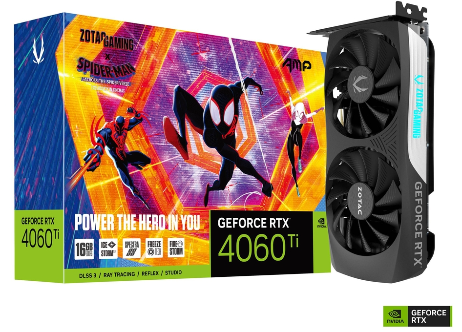 ZOTAC RTX 4060TI AMP  16G SPIDER MAN NEW - HÀNG CHÍNH HÃNG