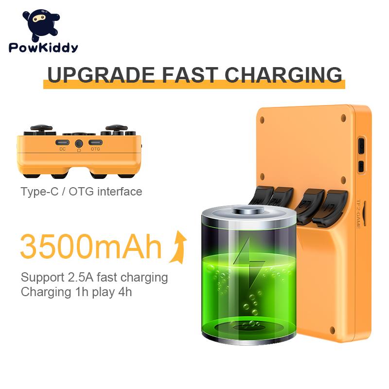 POWKIDDY Mới RGB20S Máy chơi game cầm tay Retro Hệ thống nguồn mở RK3326 Màn hình IPS 3,5 inch 4:3 Quà tặng cho trẻ em Màu sắc: Đen 128G