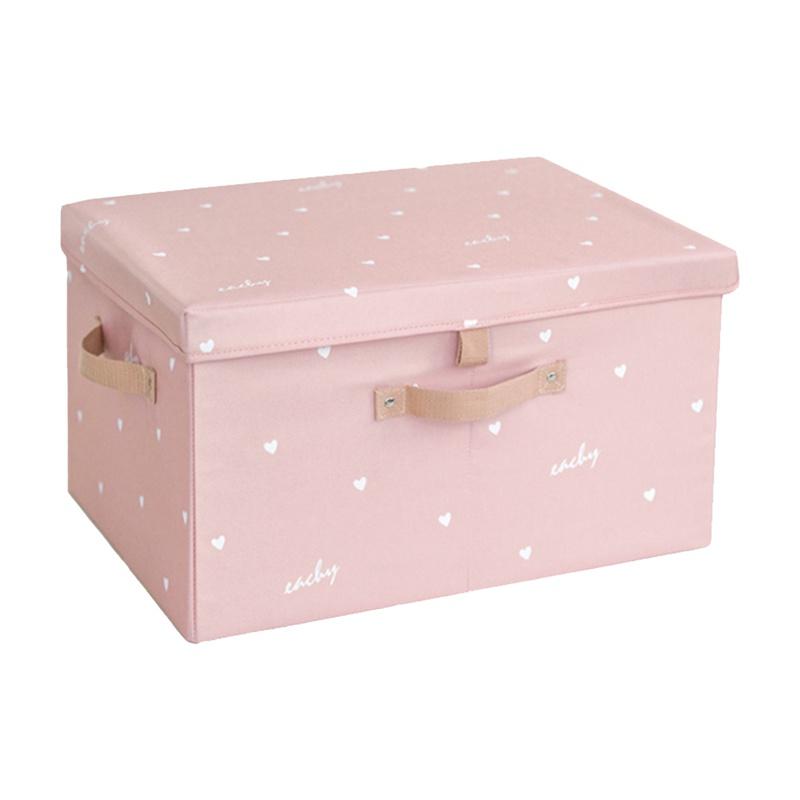 Large Capacity Storage Boxes with Lids Folding Storage Box Closet Organizer Clothes Toys Sundries Organizer Box(Pink)