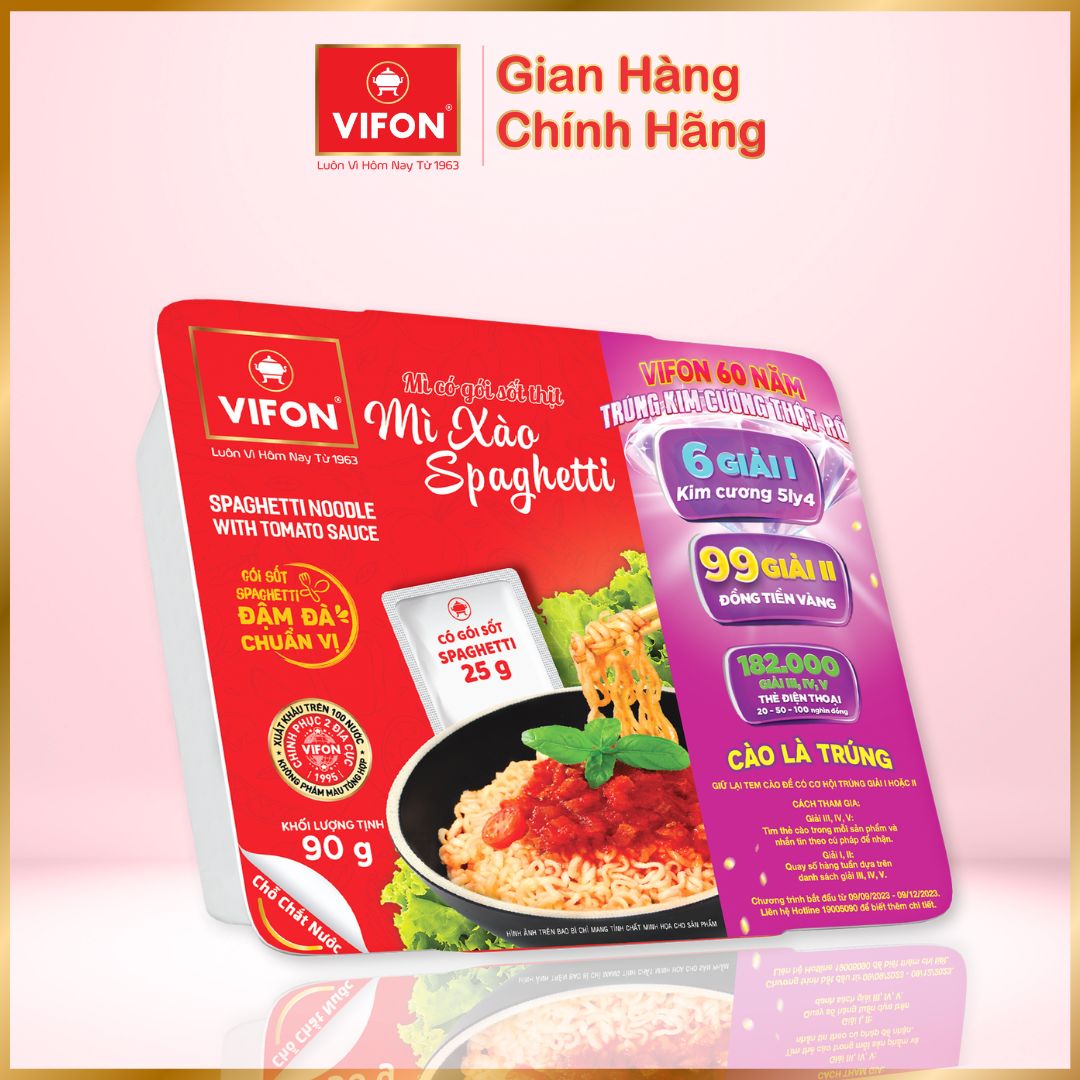 Thùng 18 Mì Xào spaghetti VIFON (90g / Khay)