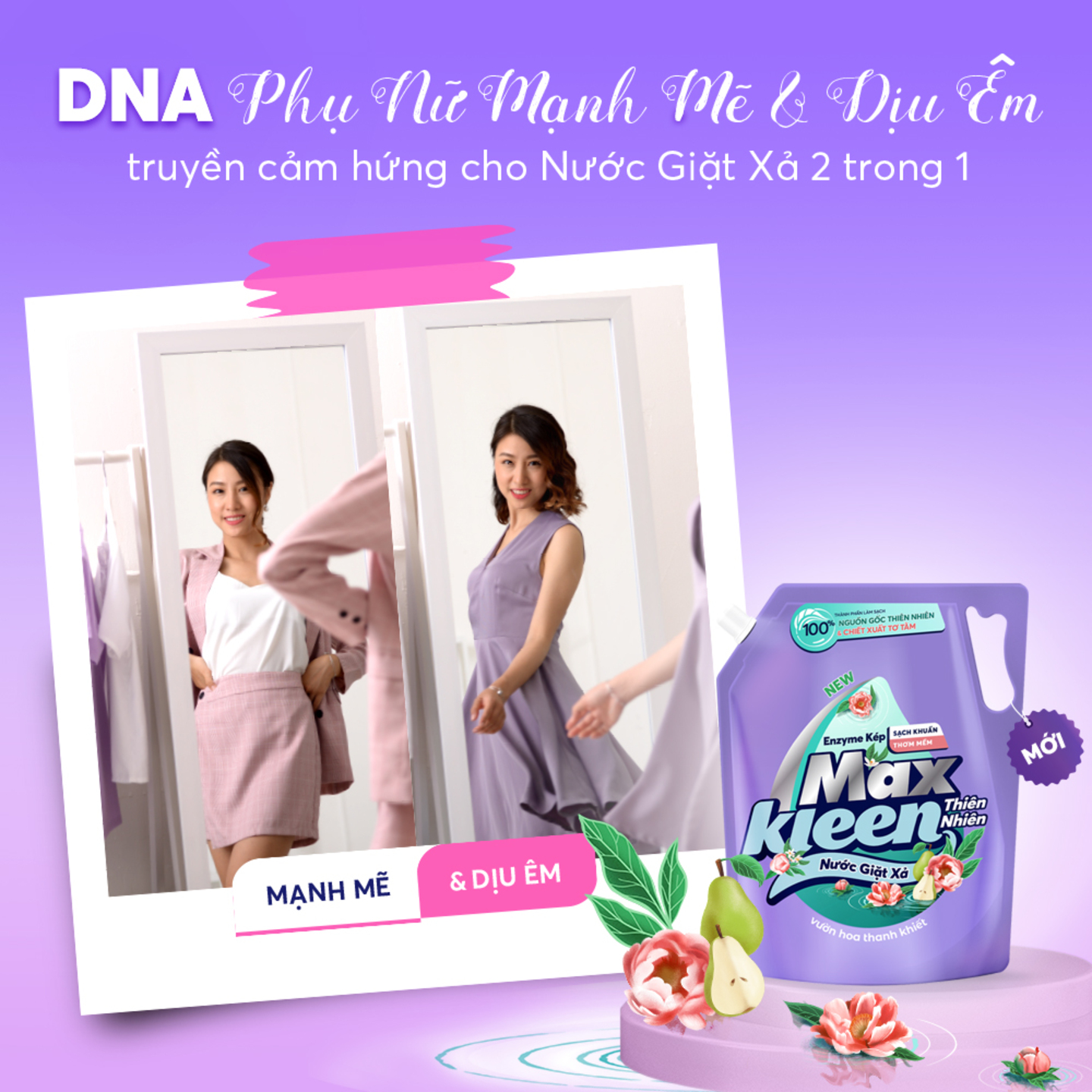 Túi Nước Giặt Xả MaxKleen Thiên Nhiên 3.6kg