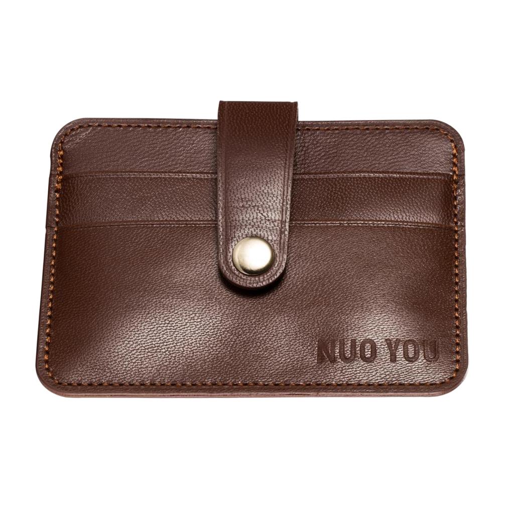 Mens Luxury Quality Suede Real Leather Credit Card ID Holder Wallet Purse Gift for Him