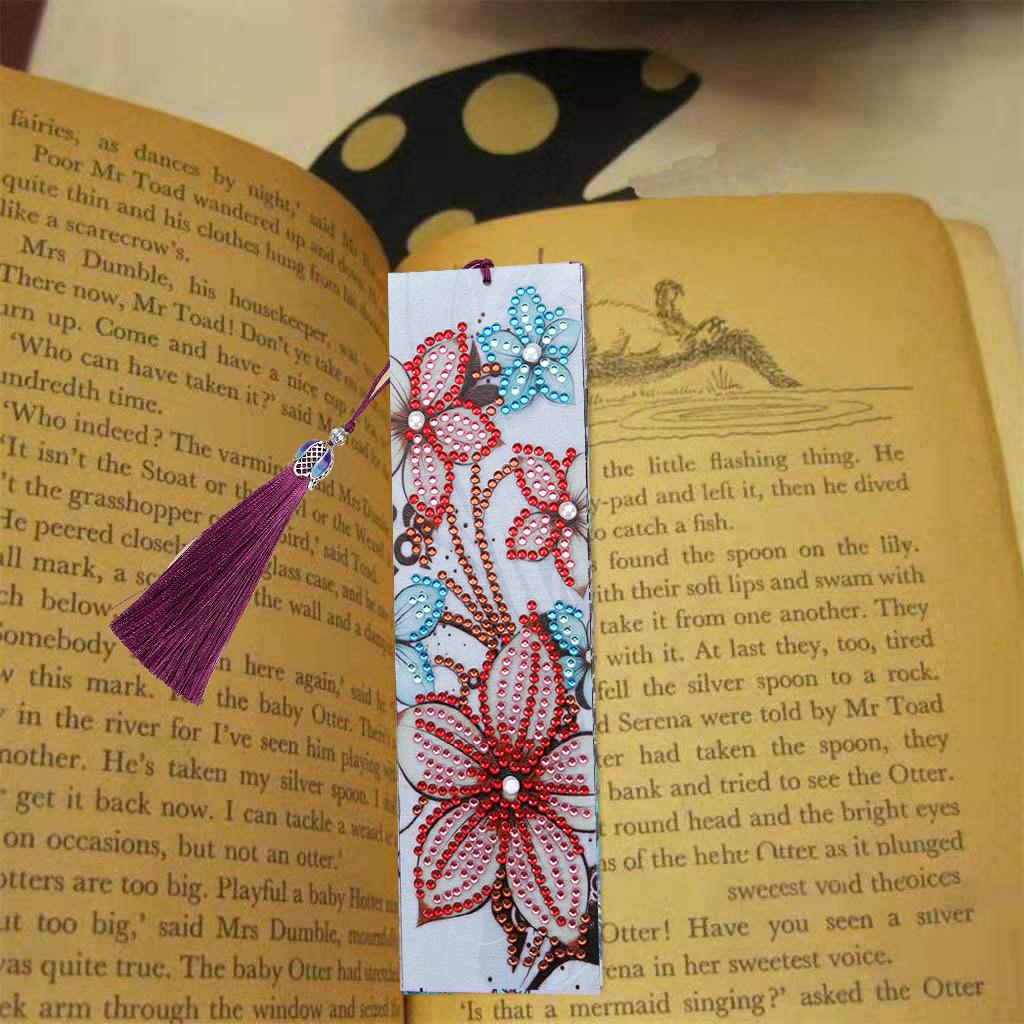 5D DIY Diamond Painting Kits Tassel Bookmark DIY Craft Office Supplies Flower
