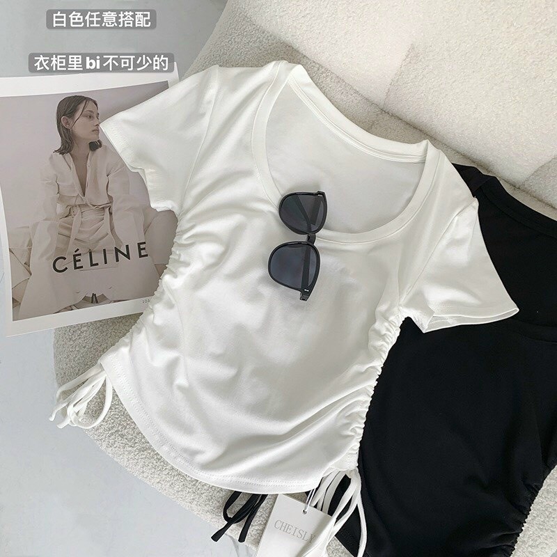 Áo Croptop Ôm Tay Ngắn Kiểu Dáng Trơn Basic Phối Xích , In Hoa Hồng - Vải Thun Bozip Cotton Dày Mịn, Áo Croptop Ôm Tay Ngắn Kiểu Dáng Phối Màu Gắn Dây Xích - Vải Thun Cotton Dày Mịn Màu Đen Xanh, Áo Croptop Ngắn Ôm 3 Lỗ In Chữ