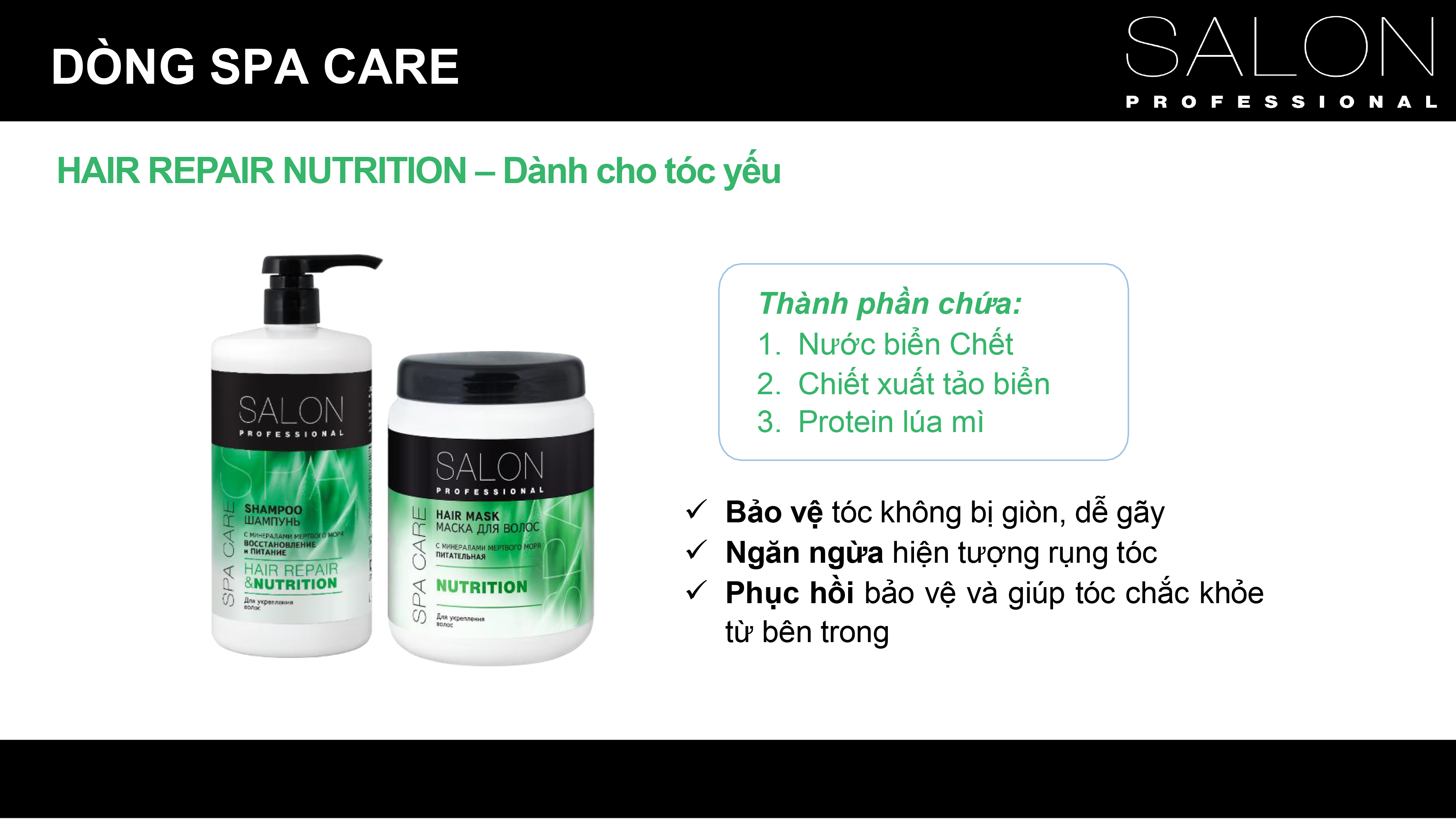 Kem ủ Salon Professional phục hồi và nuôi dưỡng tóc 1000ml