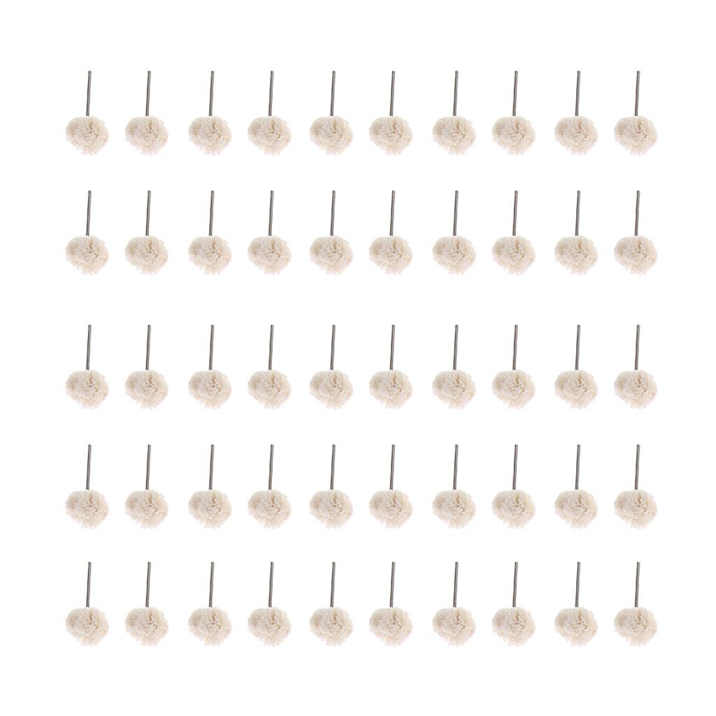 50PCS Wool Polishing Buffing Brush Wheel Drill Bits, Widely used in various grinding tools which support 2.35mm shank