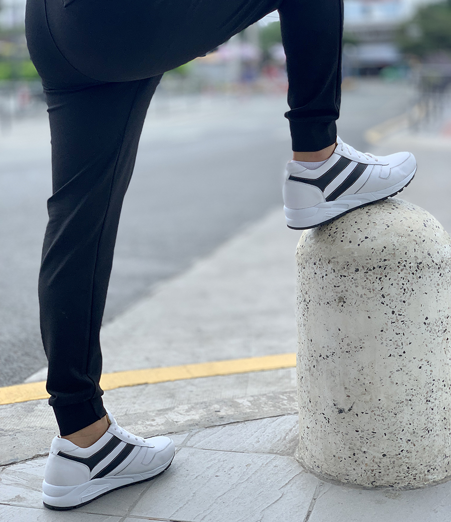 Giày Cao Nam Siêu Nhẹ T&TRA Tăng Cao 8Cm- T20 Trắng - Chất Liệu Da Bò Cao Cấp,Đế và Lót Tăng Cao Chất Liệu EVA Siêu Nhẹ, Trọng Lượng Nhẹ Hơn 30% So Với Đế Cao Su