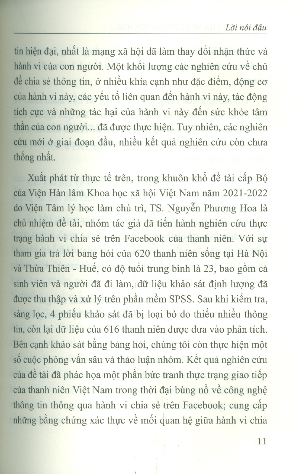 Hành Vi Chia Sẻ Trên F.a.c.e.b.o.o.k Của Giới Trẻ Hiện Nay (Sách Chuyên Khảo)