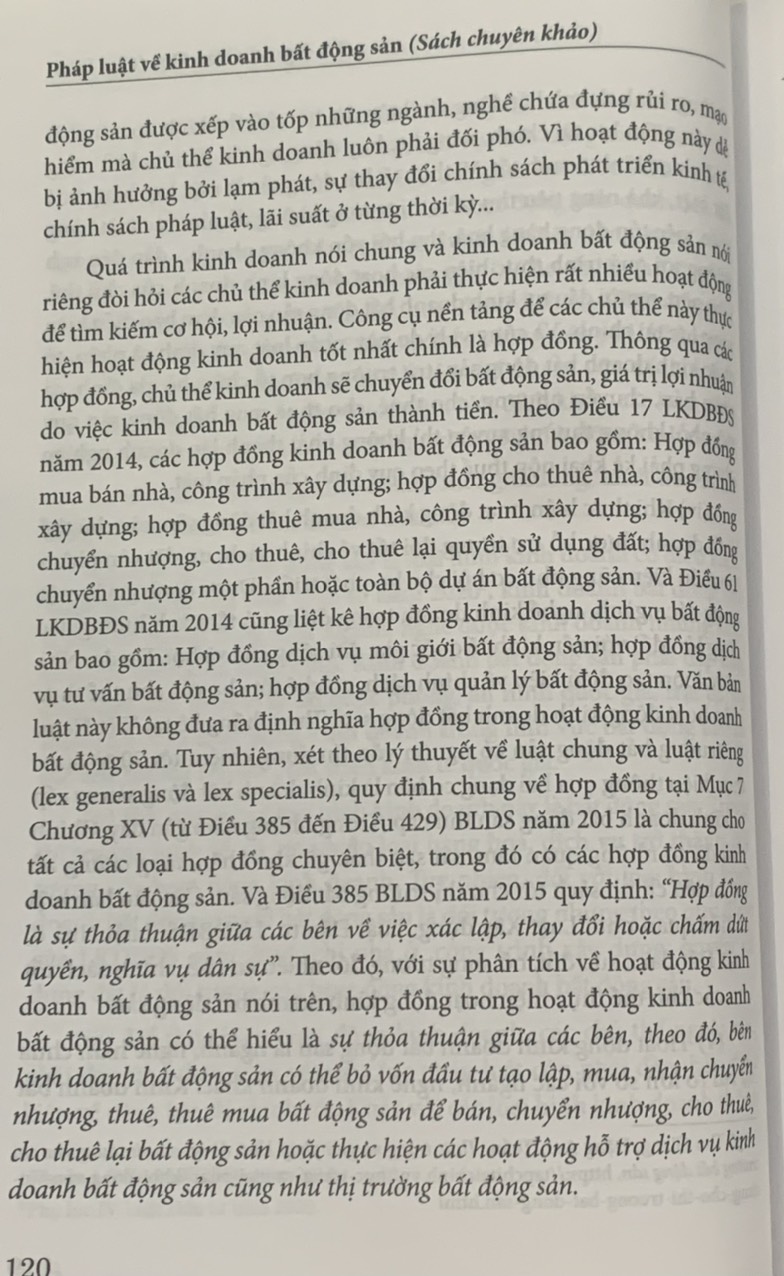 Pháp luật về kinh doanh bất động sản (Sách chuyên khảo)