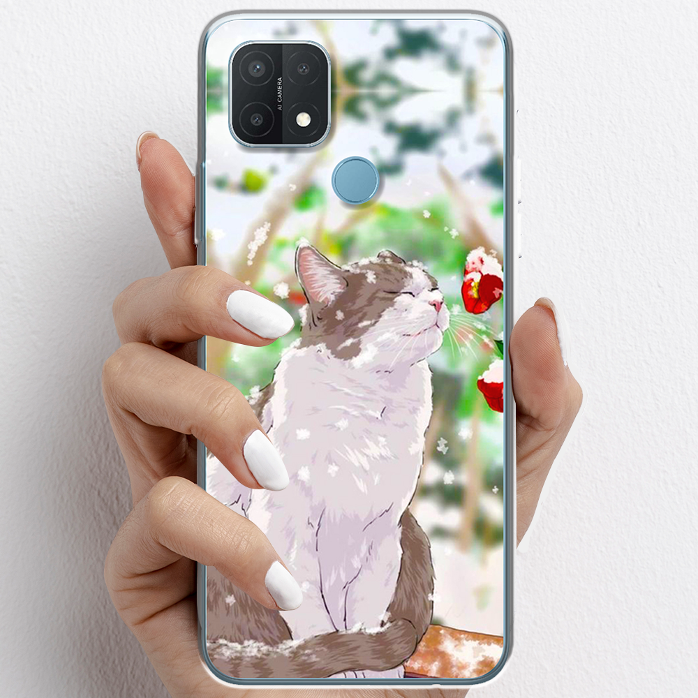 Ốp lưng cho Oppo A15, Oppo A15s nhựa TPU mẫu Mèo trắng