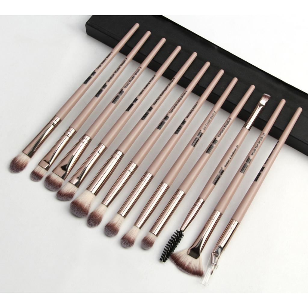 12Pcs Eye Makeup Brush Set For Eyeshadow Eyebrow Eyeliner