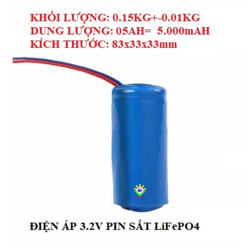 Pin sắt LiFePO4 32650 3.2V 5Ah - 10Ah - 15Ah - 20Ah - 25Ah - 30Ah kèm mạch bảo vệ cho đèn năng lượng mặt trời