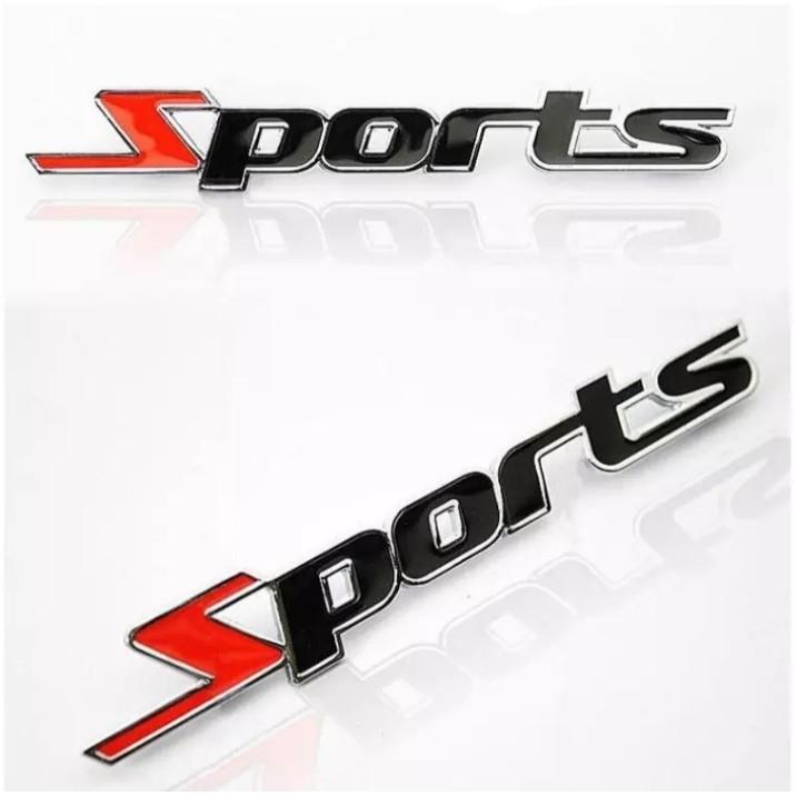 Logo kim loại chữ nổi SPORT, Logo chữ nổi SPORT, phụ kiện trang trí ô tô xe máy