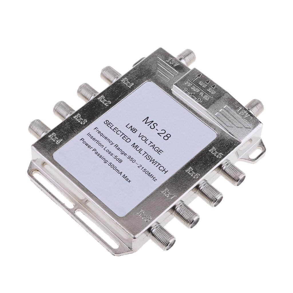 Satellite Switch Max 8 Output Multi Video Path Multi Switch JS-MS28 Silver