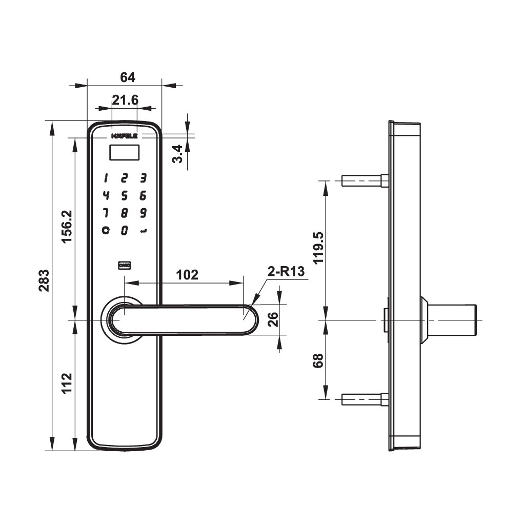 KHÓA ĐIỆN TỬ HAFELE DL7000/912.05.497 - HÀNG CHÍNH HÃNG