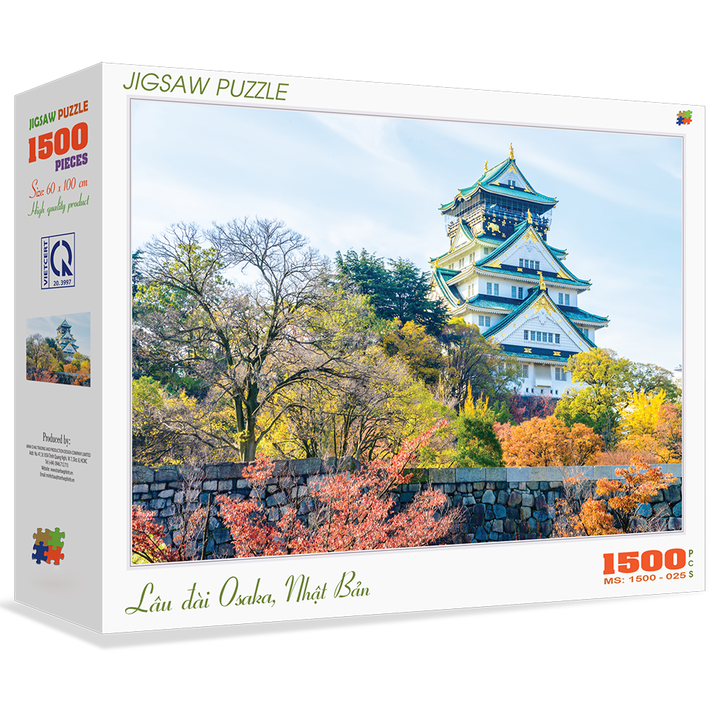 Bộ tranh xếp hình cao cấp 1500 mảnh ghép  – Lâu đài Osaka, Nhật Bản