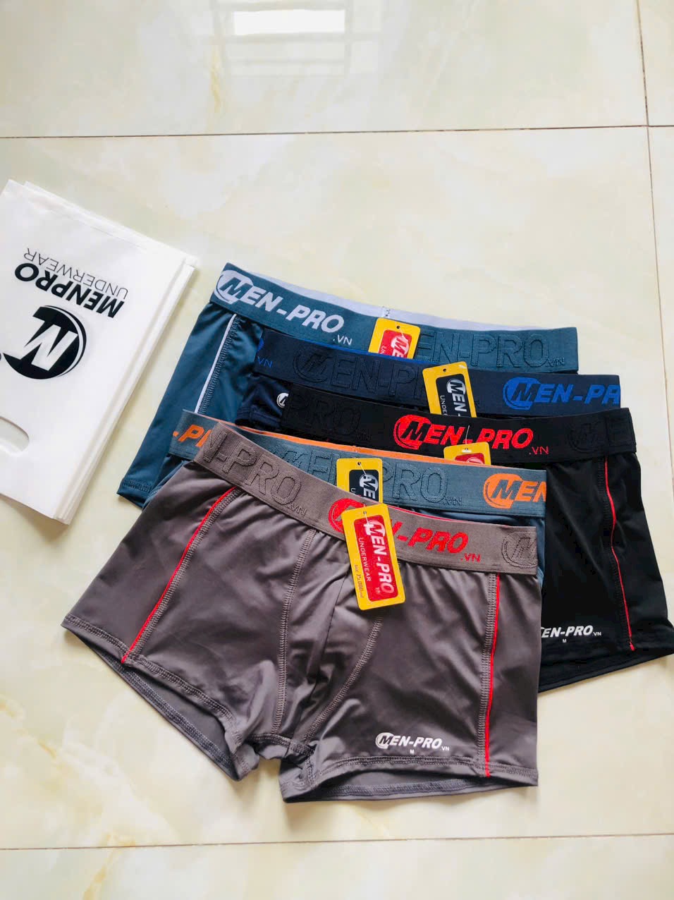 Combo 5 Quần Lót Đùi Nam Boxer Thun Lạnh Menpro MP3 – Hàng Cao Cấp