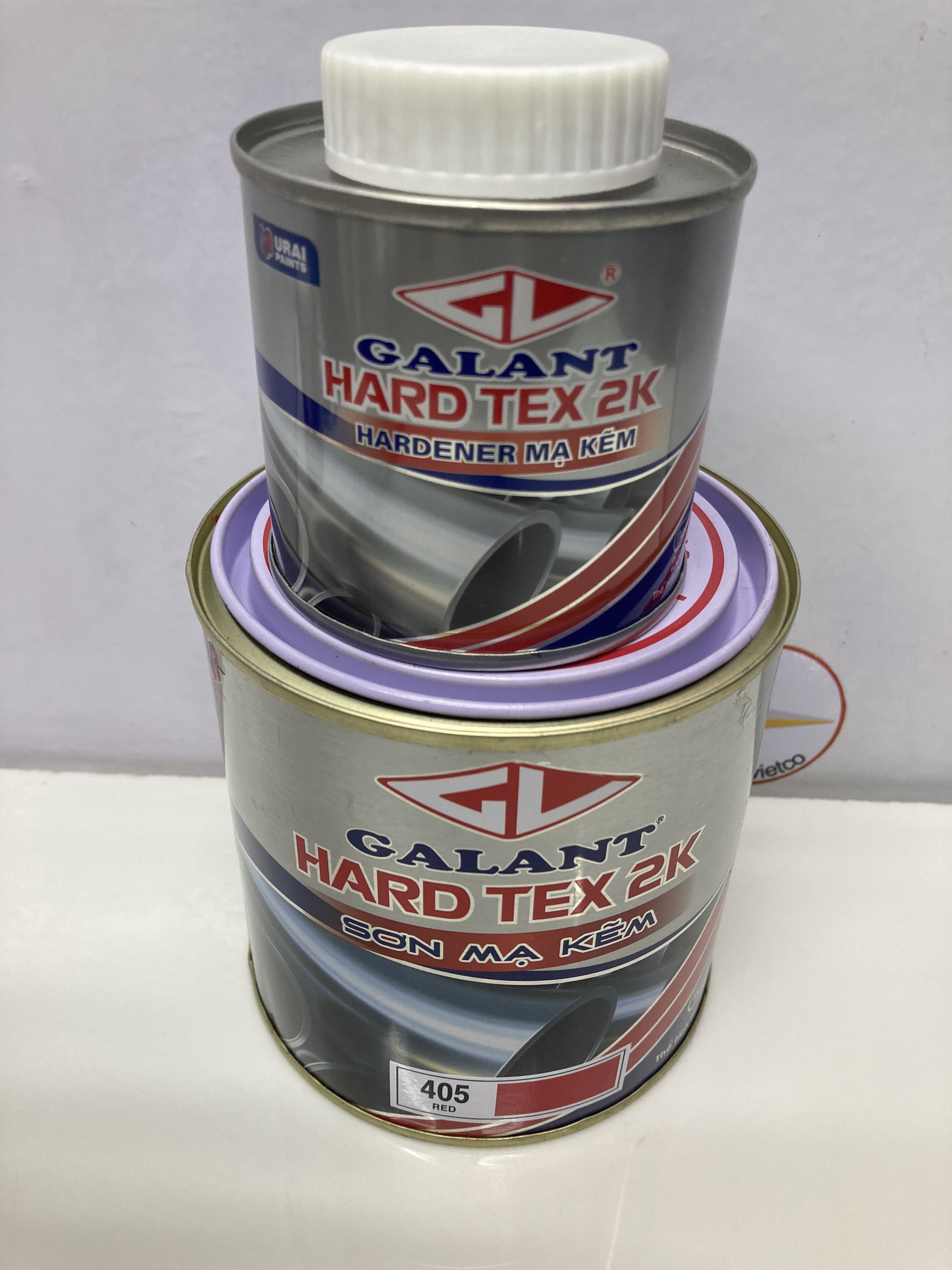 Sơn sắt mạ kẽm không cần lót Galant Hard Tex 2K Red 405 1L/bộ
