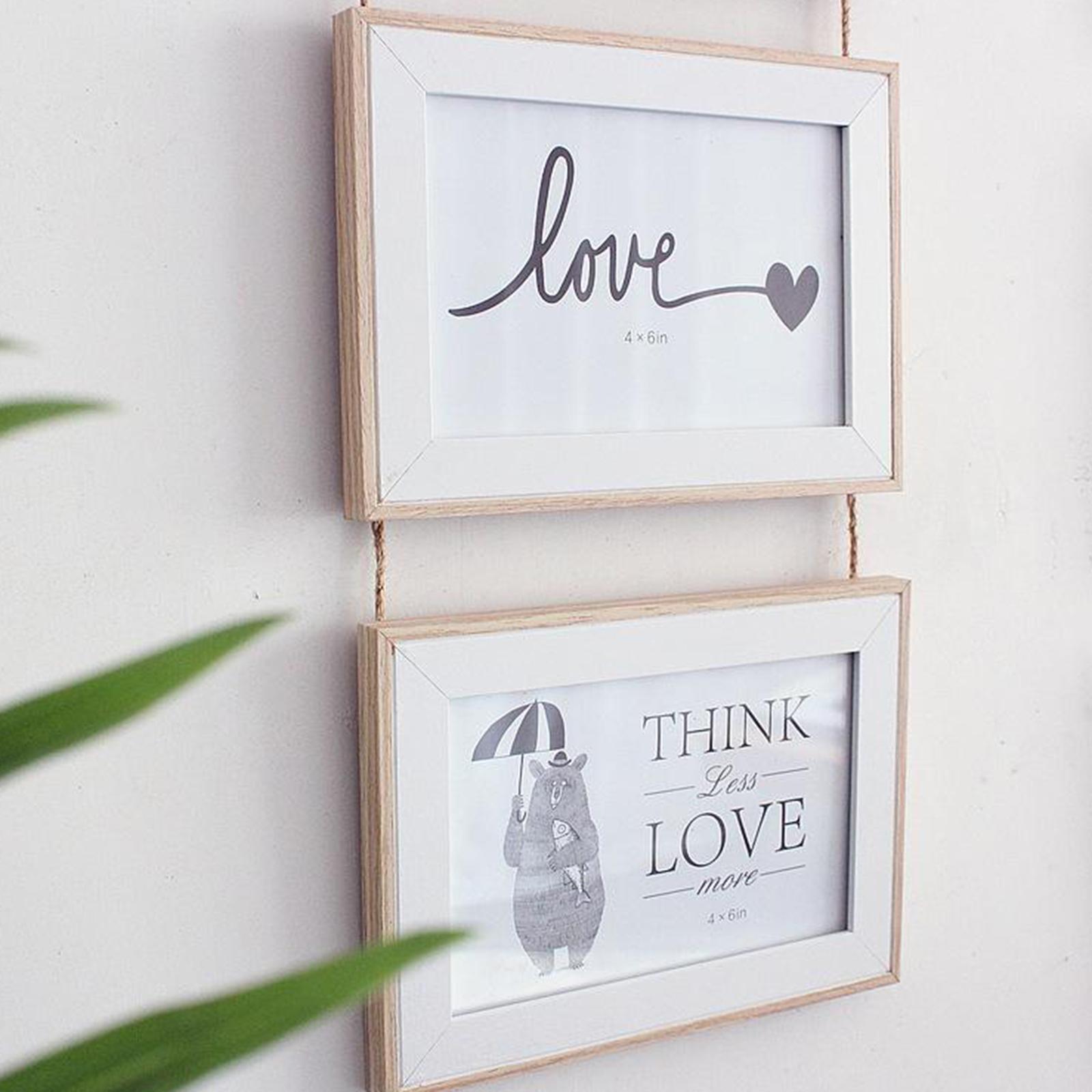 3x 4x6 inch / 5x7 inch Picture Frames for Wall Hanging 6 inch  wood color