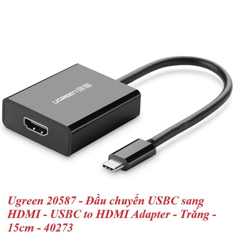 Ugreen UG2058720587TK 15CM màu Đen Cáp chuyển đổi TYPE C sang HDMI hỗ trợ 4K*2K 3D - HÀNG CHÍNH HÃNG