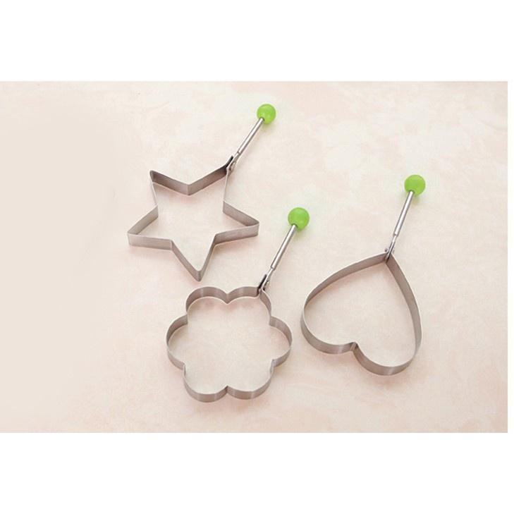 Combo 2 Khuôn Rán Trứng Ốp La, Bánh - Khay Chiên Tạo Nhiều Hình Cute Có Núm Cầm