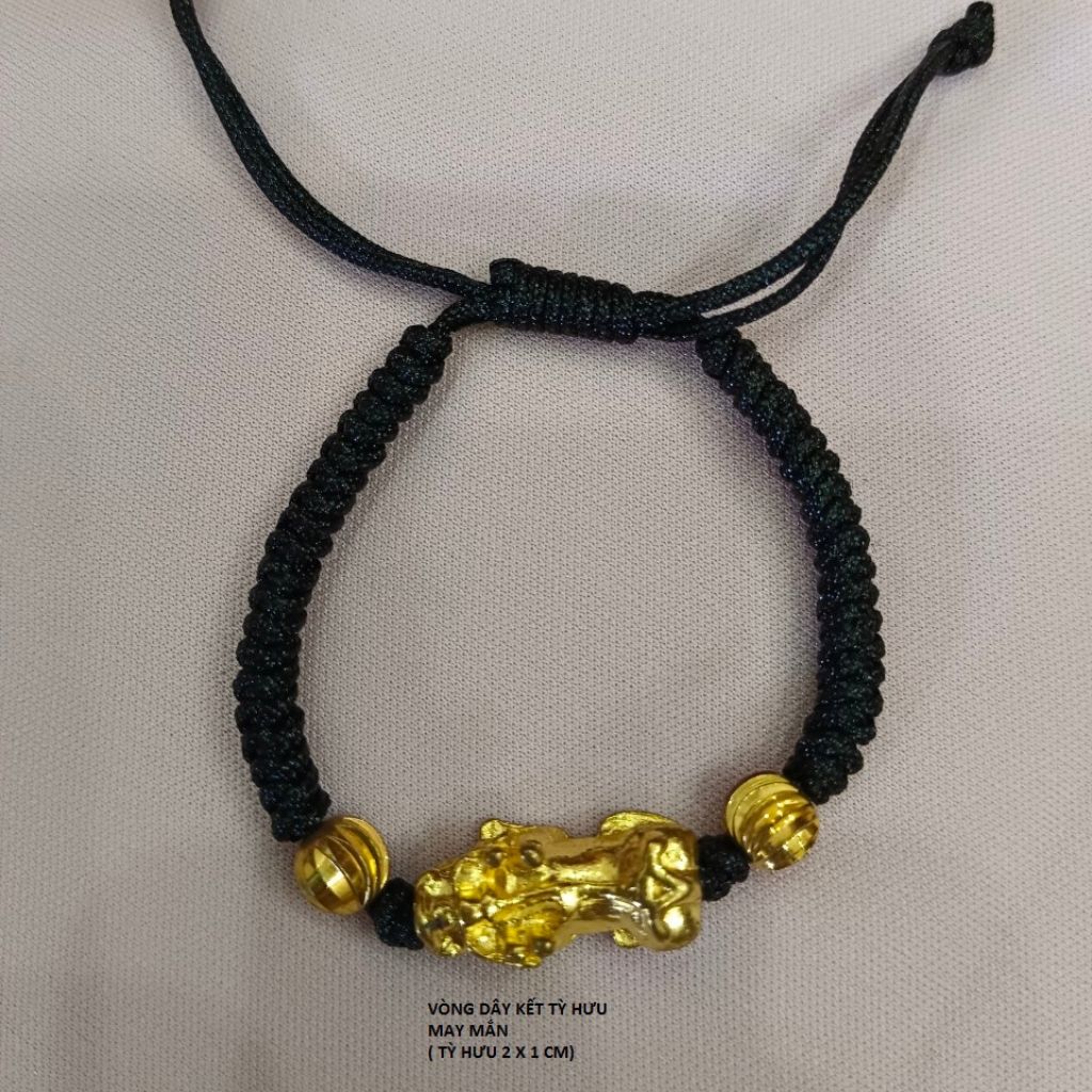 Vòng tay Tỳ Hưu phong thủy may mắn - Size Tỳ hưu: 2 cm