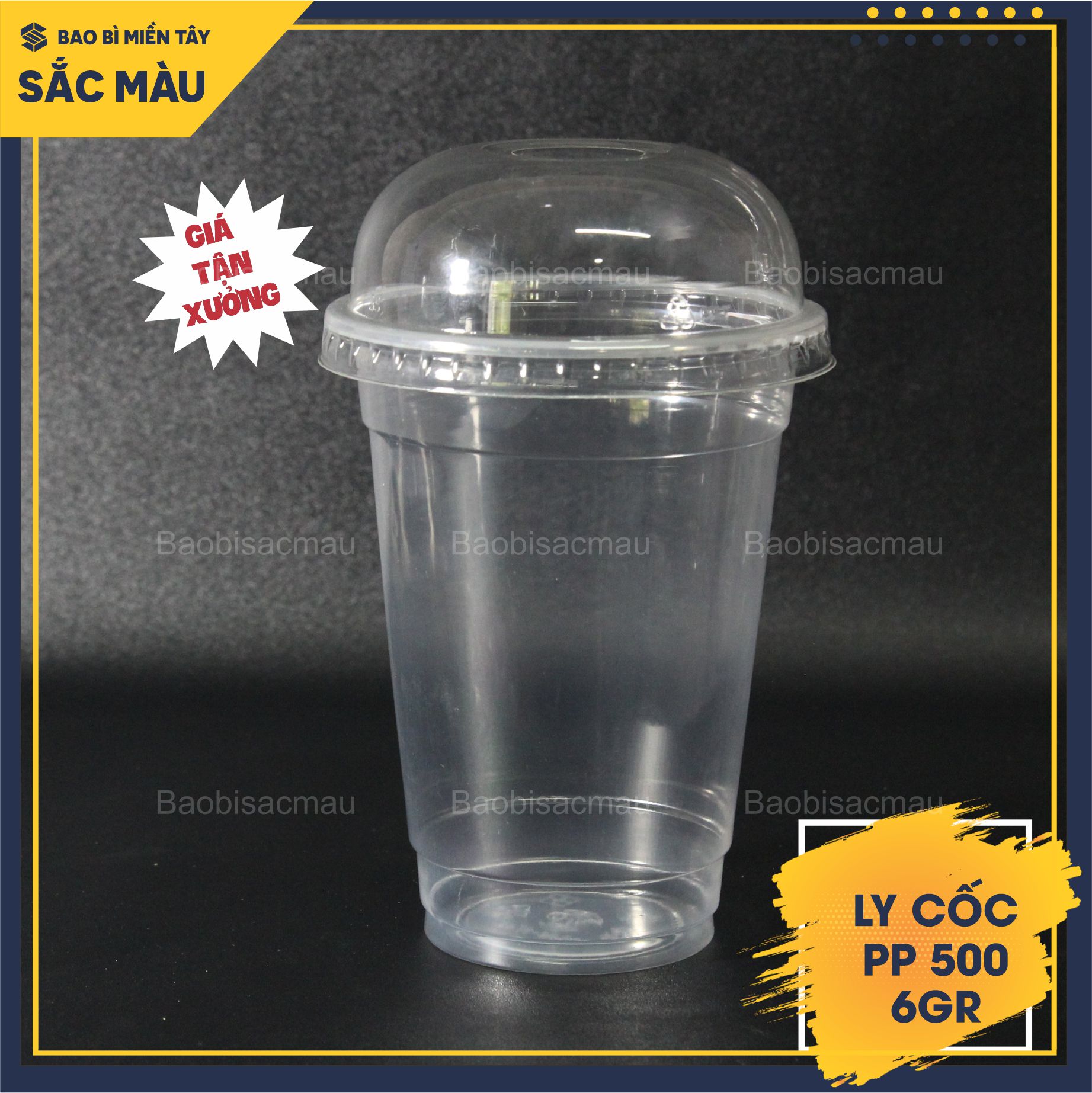 Sỉ 50 cốc nhựa/ ly nhựa PP 500ml kèm nắp