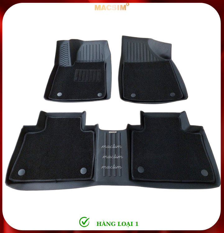 Thảm lót sàn ô tô 2 lớp cao cấp dành cho xe MG HS 2020 - 2024+ nhãn hiệu Macsim chất liệu TPE màu đen