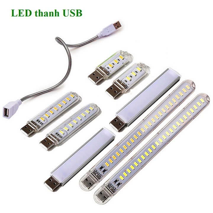 Đèn led mini 3 bóng, 8 bóng, 24 bóng siêu sáng cổng cắm usb thích hợp làm việc ban đêm, học tập, đọc sách siêu tiện dụng