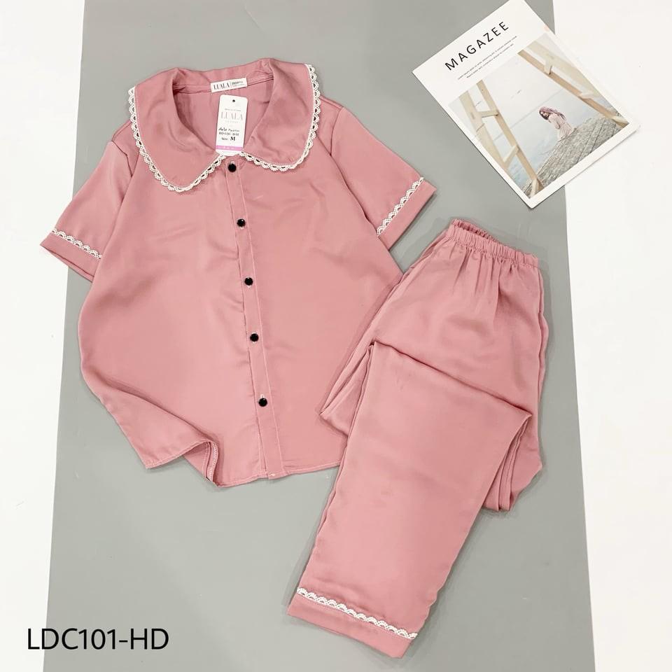 BỘ PYJAMA LỤA SATIN VIỀN REN CAO CẤP NỮ