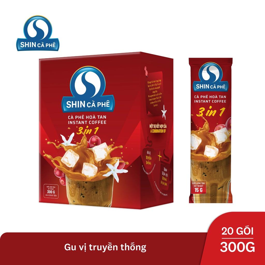 SHIN Cà Phê - Gu vị truyền thống - Cà phê hòa tan 3 in 1 hộp 20 gói