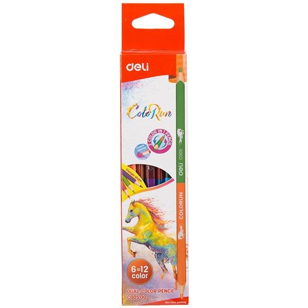 Hộp Bút Chì Màu 2 Đầu 12 Màu - Colorun - Deli C00500