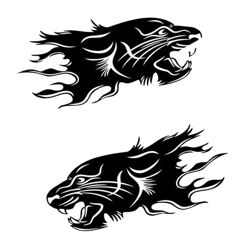 Car Body Side Stripes Graphics Sticker Decals 4 Pcs Black