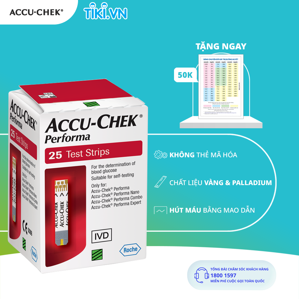 Hộp 25 Que Thử Đường Huyết ACCU-CHEK Performa