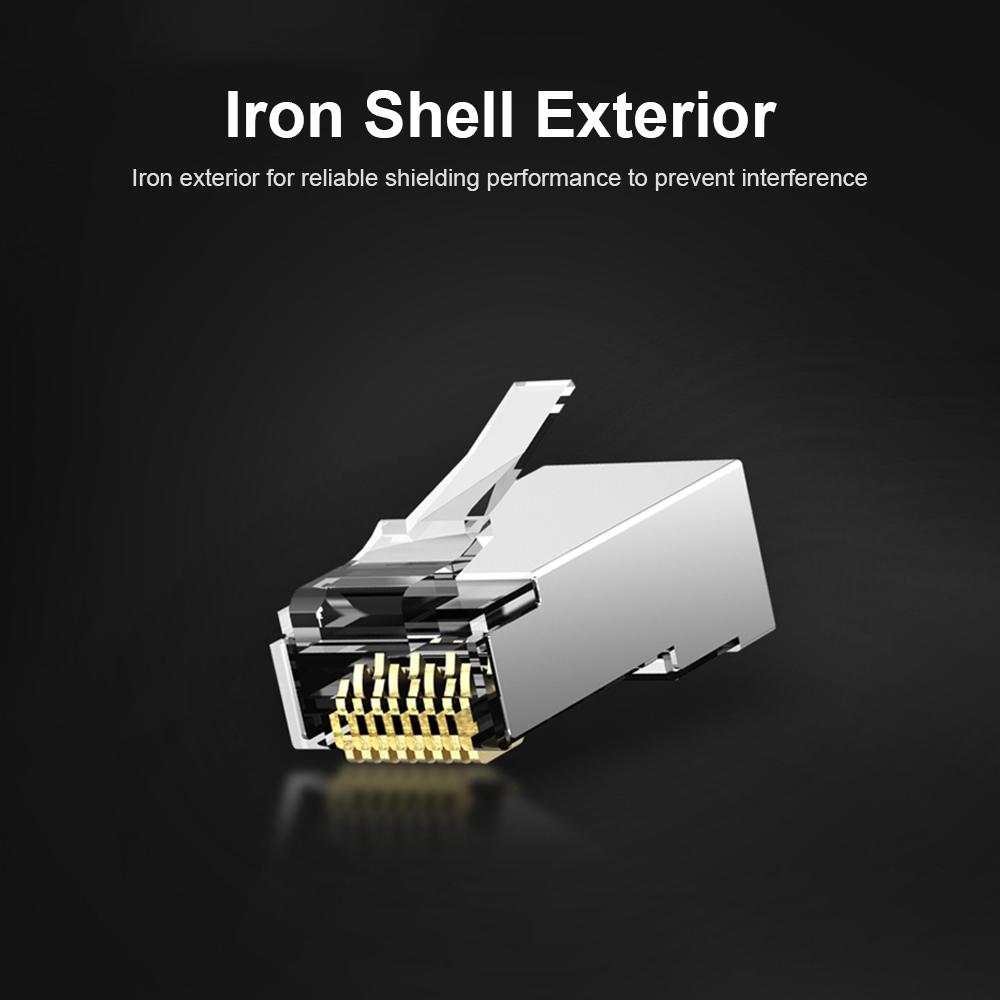 Đầu nối cáp Ethernet pha lê mạ vàng 8P8C CAT5E RJ45 cao cấp chuyên dụng