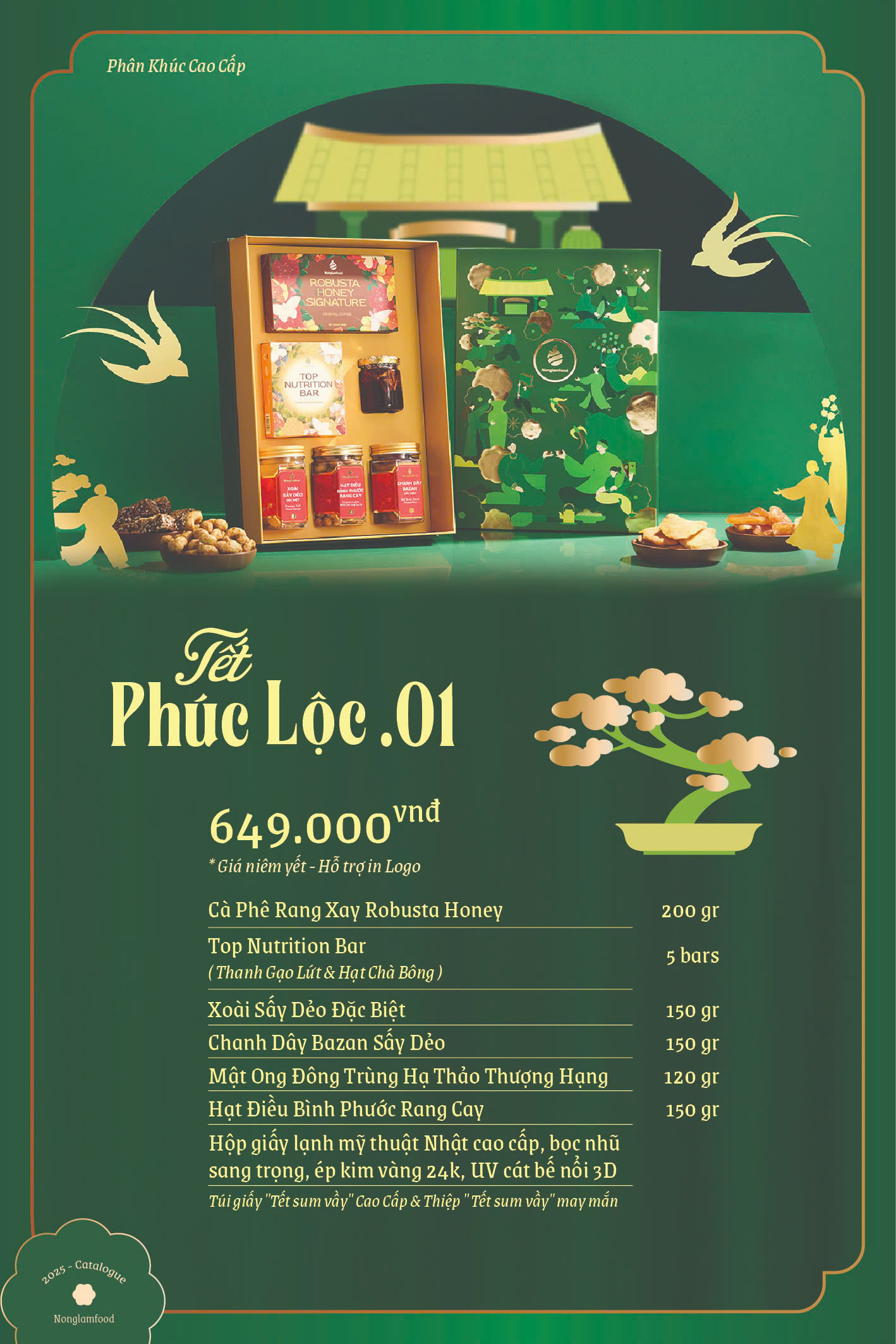 [BỘ QUÀ TẾT 2025] Set quà Tết Phúc Lộc 1 Nonglamfood | Hạt mứt tết cao cấp, quà tặng cho người thân