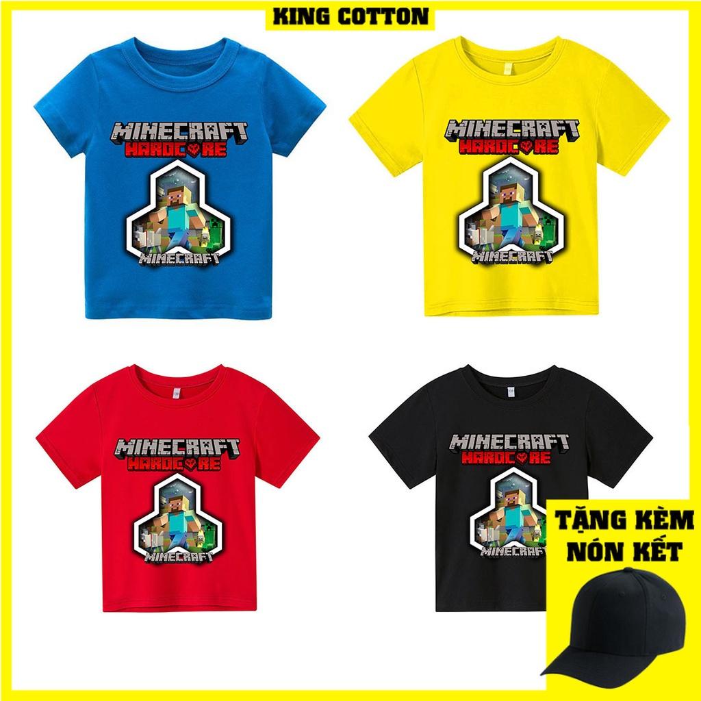 Áo thun trẻ em minecraft 2 Có size người lớn, King Cotton
