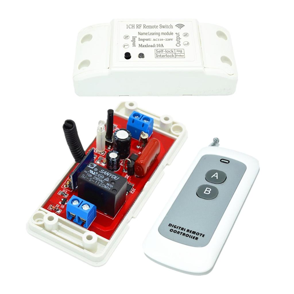 433Mhz 220V Wireless with 2-key White Remote Control Relay Receiver Module