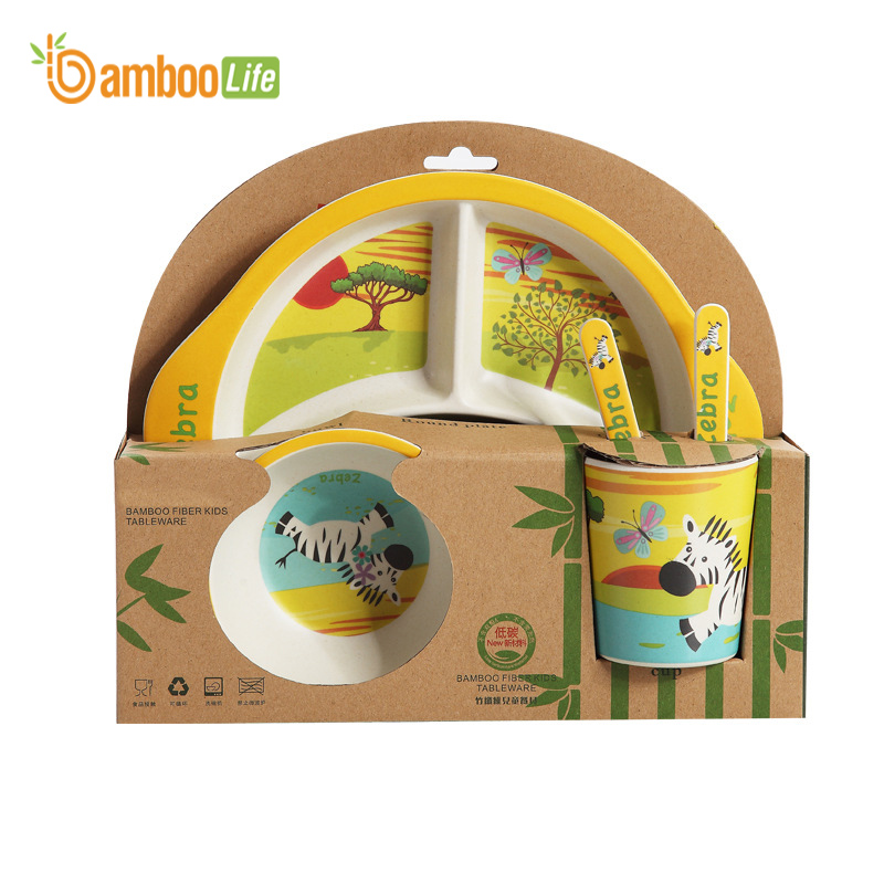 Bộ khay ăn dặm cho bé từ sợi tre thiên nhiên Bamboo Life BL008 hàng chính hãng Dụng cụ ăn dặm cho bé Bộ chén bát ăn dặm cho bé Đồ dùng ăn dặm cho bé