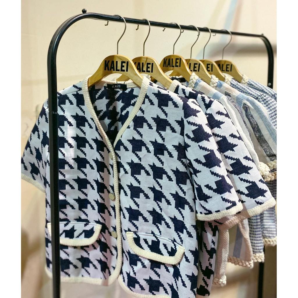 Áo tweed retro ziczac lớn