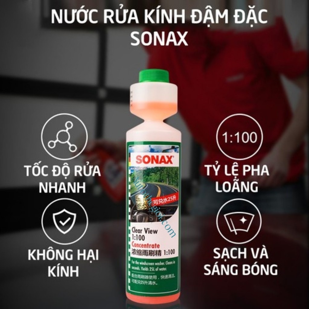 Nước Rửa Kính Xe Ô Tô Đậm Đặc SONAX ClearView 371141 250ml