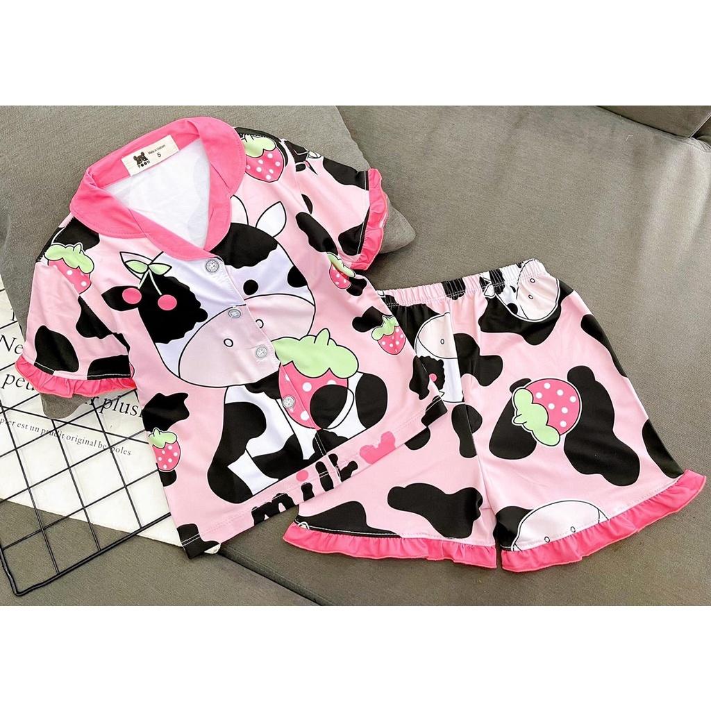 Bộ Đồ Pijama Bé Gái 11-48kg Quần Áo Trẻ Em Thun Lạnh Cao Cấp Đồ Ngủ Pizama Cho Bé 1-14 Tuổi