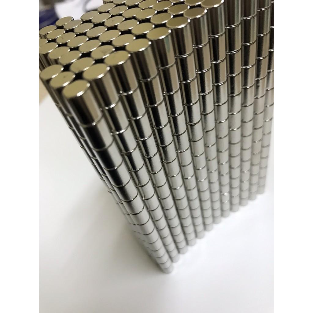 10 viên Nam châm viên trắng đất hiếm 6x8mm
