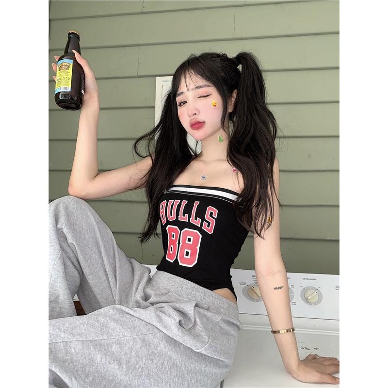 Áo Liền Quần PINKSTORE29 Áo Bodysuit Quyến Rũ In Chữ BULLS 88 A5449