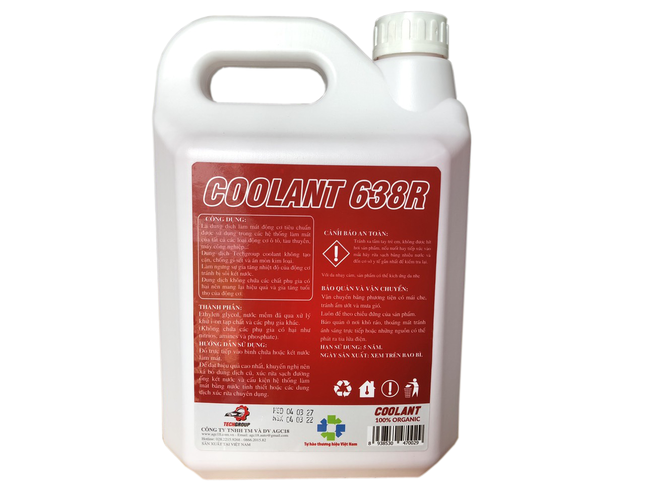 NƯỚC LÀM MÁT ĐỘNG CƠ TECHGROUP 638 5 lít