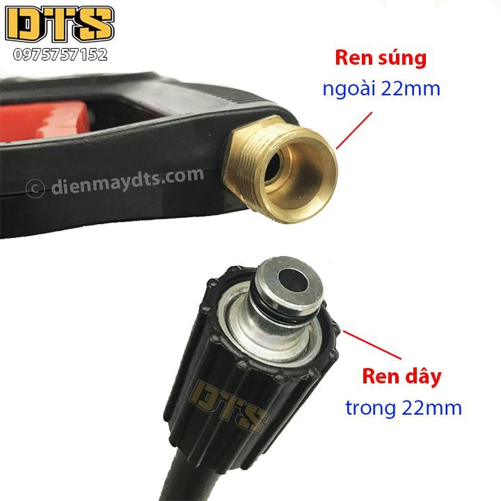 Bộ súng xịt DTS1 Ren ngoài 22mm và bình tạo bọt tuyết cho máy rửa xe áp lực cao, máy xịt rửa cao áp, máy rửa xe gia đình