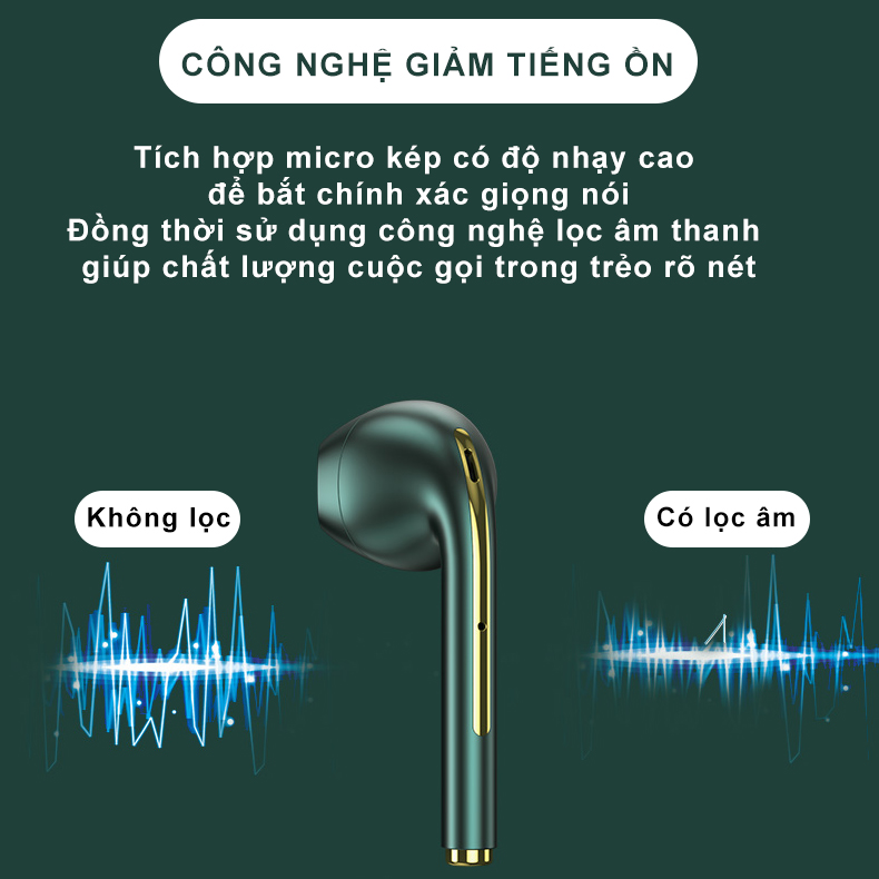 Tai Nghe Bluetooth Không Dây Airpods Sidotech J18 Airpod mini TWS true wireless có mic, âm thanh siêu Bass, hiện POPUP, cảm ứng vân tay cực nhạy, kích thước mini tương thích IOS Android - Hàng Chính Hãng - Màu Xanh Rêu