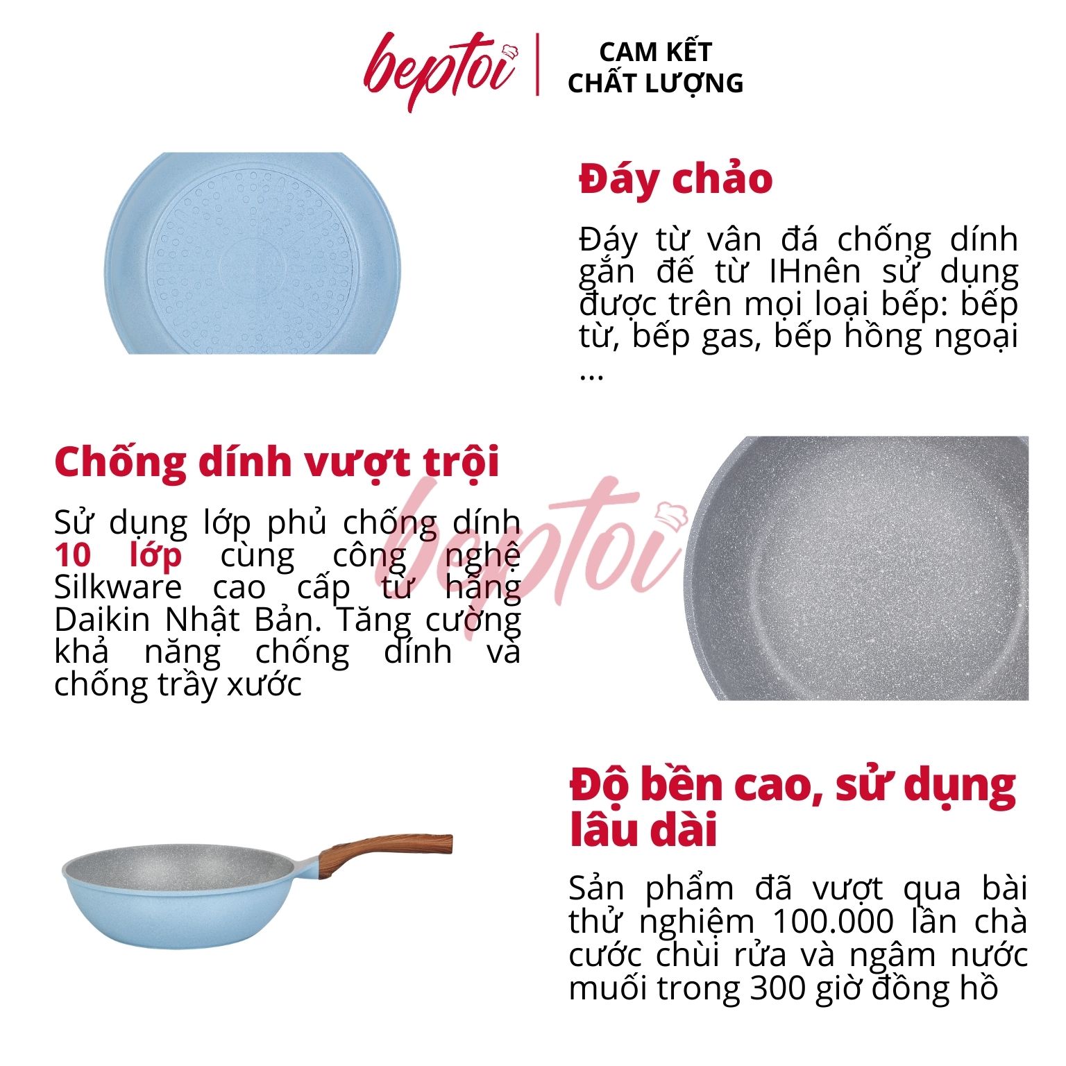 Chảo chống dính đáy từ, chảo đúc men đá xanh sapphire Green Cook GCP09 công nghệ Hàn Quốc_Hàng chính hãng