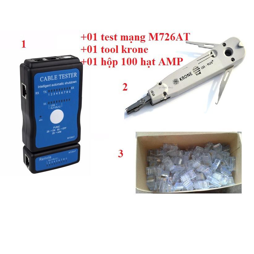 Bộ test mạng đa năng M726AT + Tặng tool krone+ 100 đầu RJ45